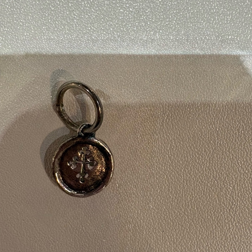 Waxing Poetic Silver Cross Charm